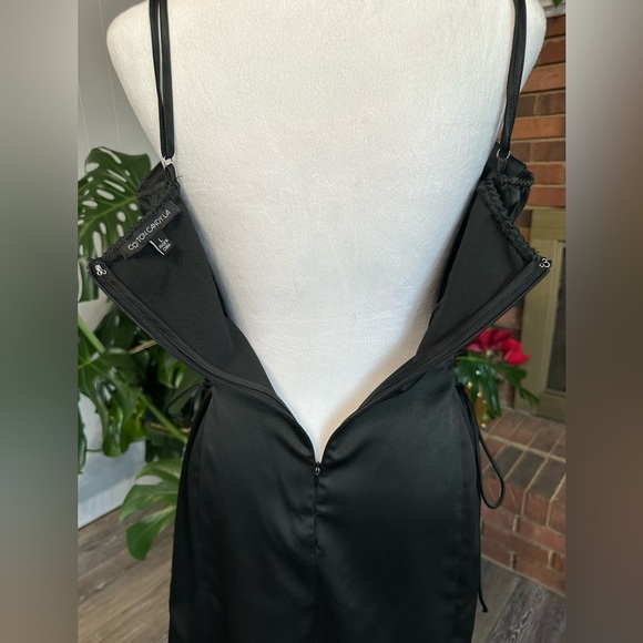 🛍️Large black mini dress with adjust both side of dress with string excellent. - Picture 9 of 9